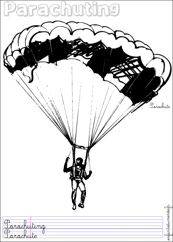 coloriage parachutisme 1